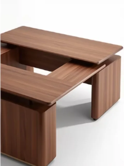 Escritorio ejecutivo: escritorio con retorno lateral en terminación tipo madera